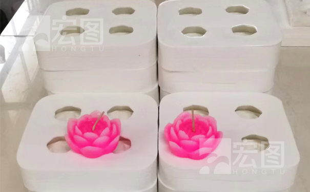莲花蜡烛硅胶模具实品-无锡装饰品厂家