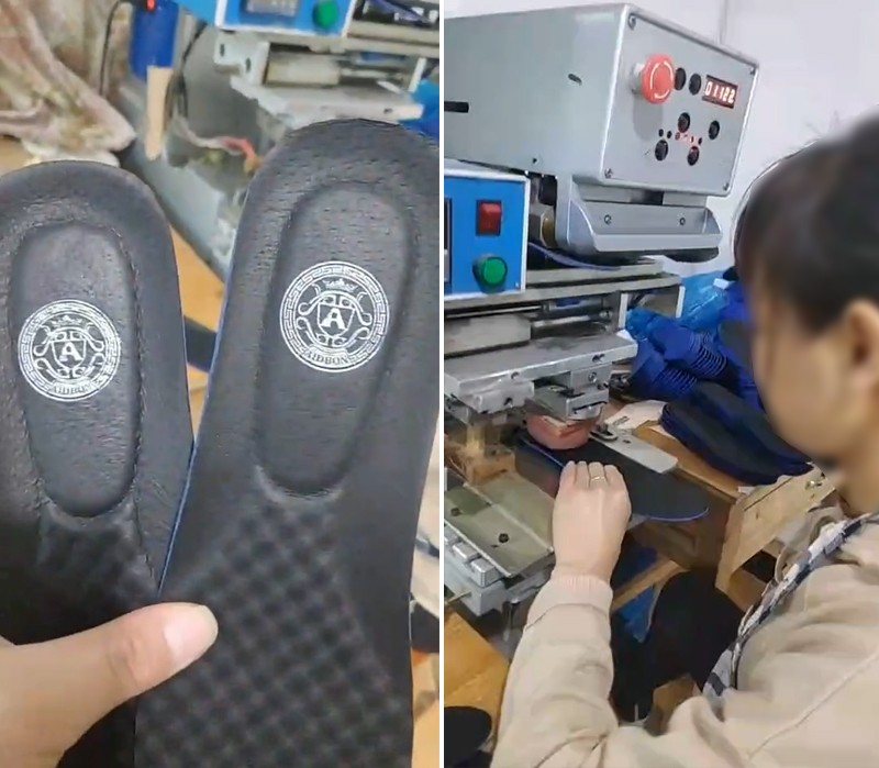 鞋垫商标移印硅胶应用